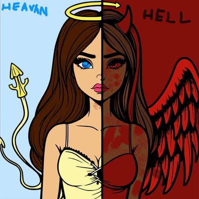 devil vs angel realistic girl