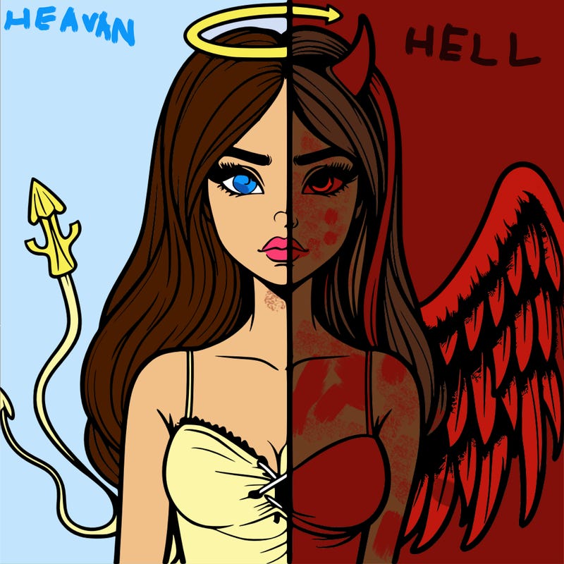 devil vs angel realistic girl
