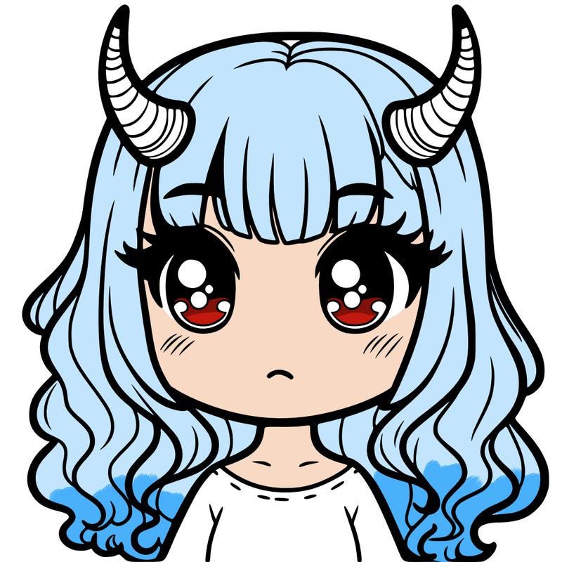 a girl with horns