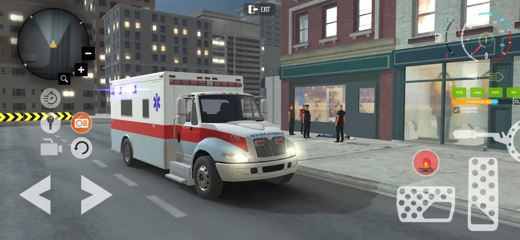 Ambulance Game Car Driving Sim - 運転シミュレーターゲームで、街の通りの緊急救助現場に対応する救急車