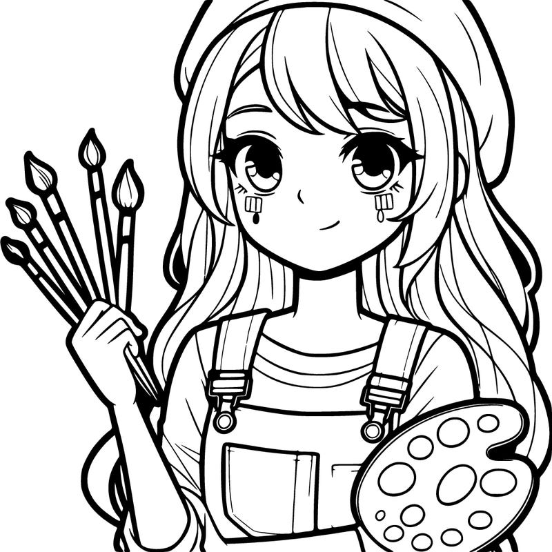 a teenage painter girl