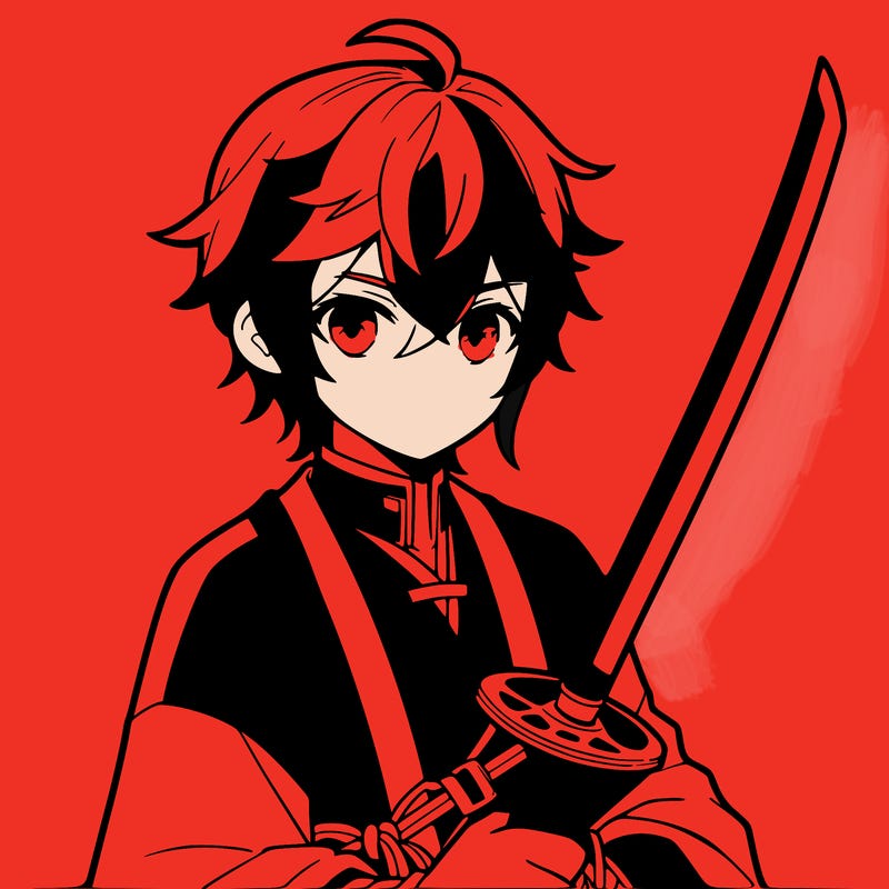 anime boy with sword