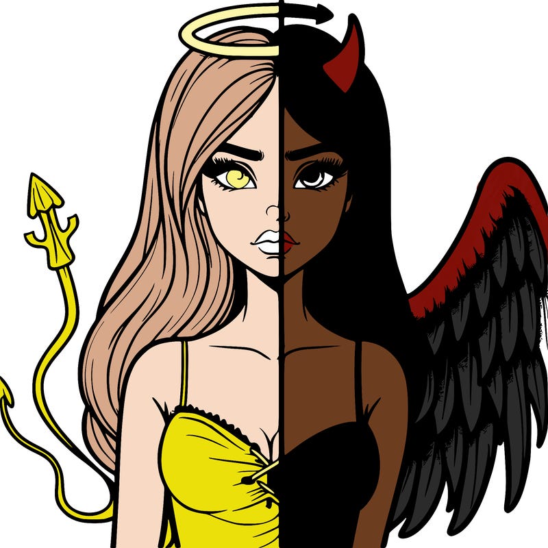 devil vs angel realistic girl