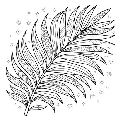 Immerse yourself in a celebration of love and diversity with this stunning Areca Palm Leaf coloring page, specially designed for Pride Month. Discover intricate patterns, heartfelt symbols, and uplifting words that invite you to express your creativity.