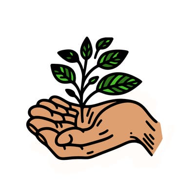 hand with plant