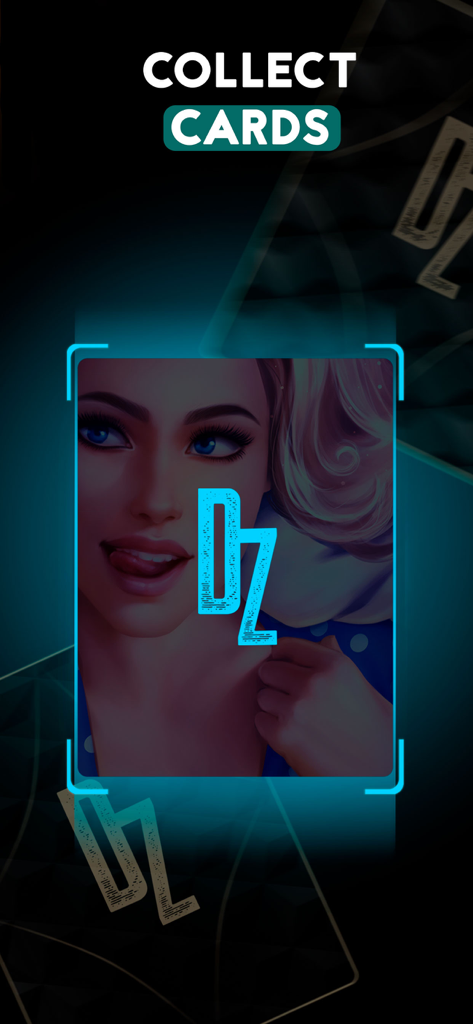 Dream Zone: Interactive Story - Dream Zone collectible cards feature showing a character portrait with the text Collect Cards