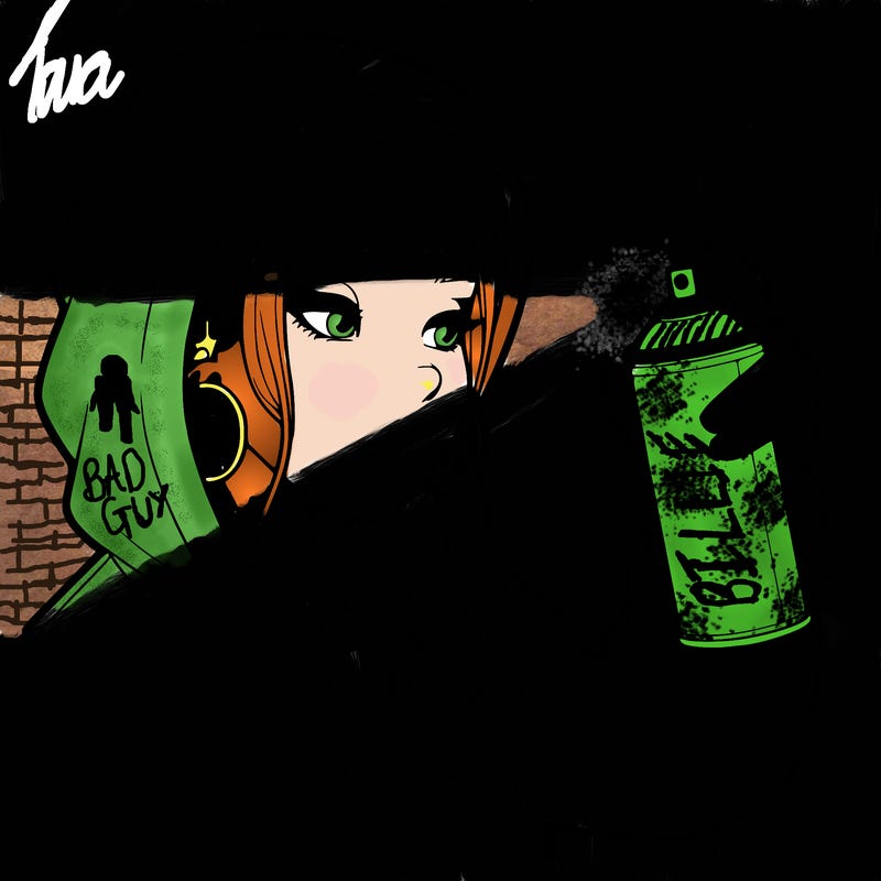 a realistic girl, spray painting