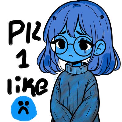 sad girl with glasses in a sweater