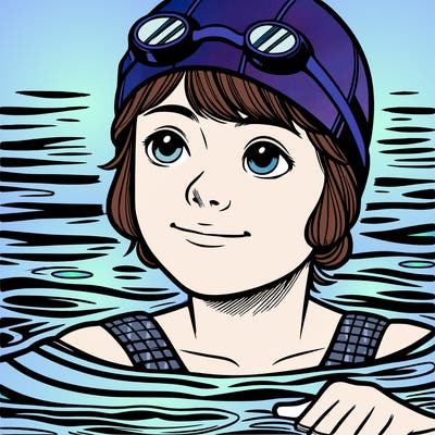 realistic girl swimmer