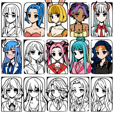 girls that look diffrent anime