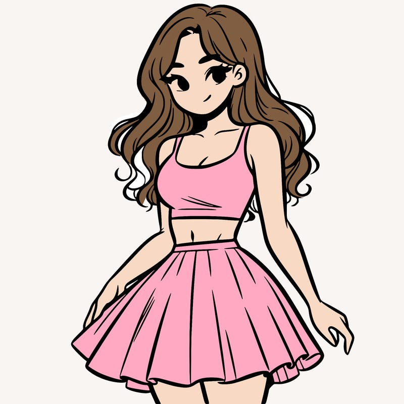 woman in a skirt and crop top