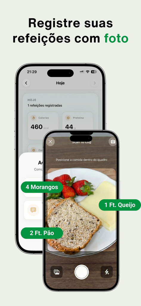 Dieta Já - Seu Nutri - 스마트폰으로 음식 접시를 스캔하여 Dieta Ja 영양 앱에 칼로리와 영양소 기록