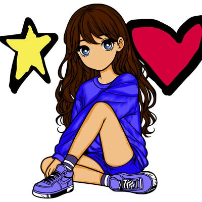 girl sitting realistic