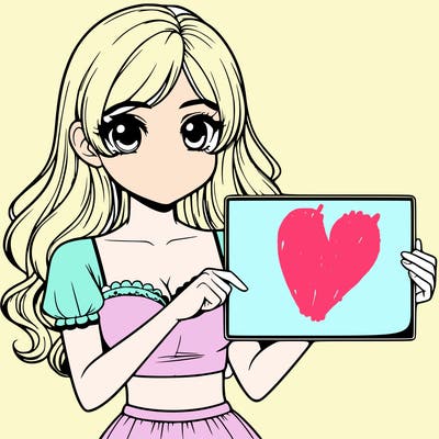 realistic pretty girl holding blank sign