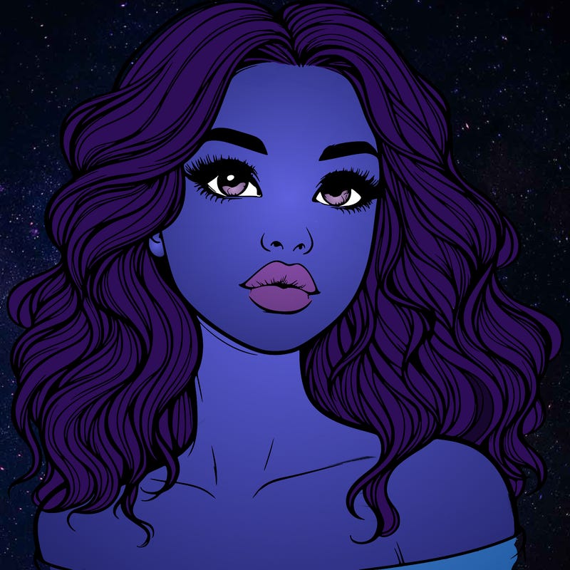 realistic girl with wavy hair and lips