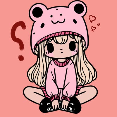 a girl wearing a frog hat and some frog socks