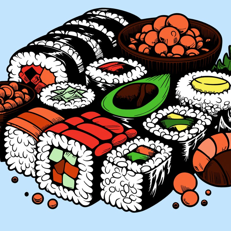 realistic sushi