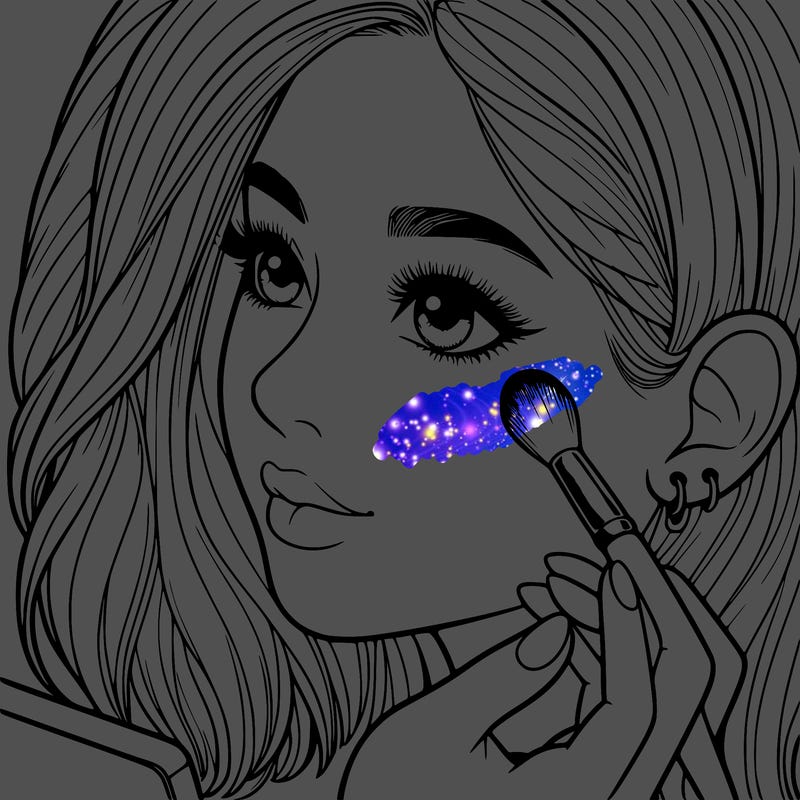 a realistic girl doing her makeup