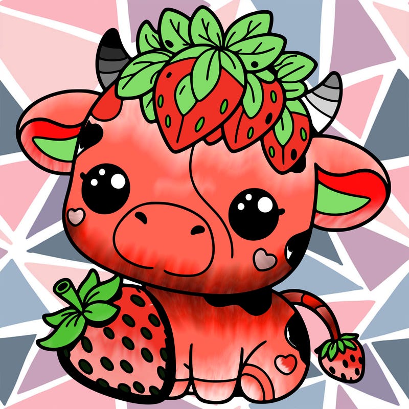 cute strawberry cow