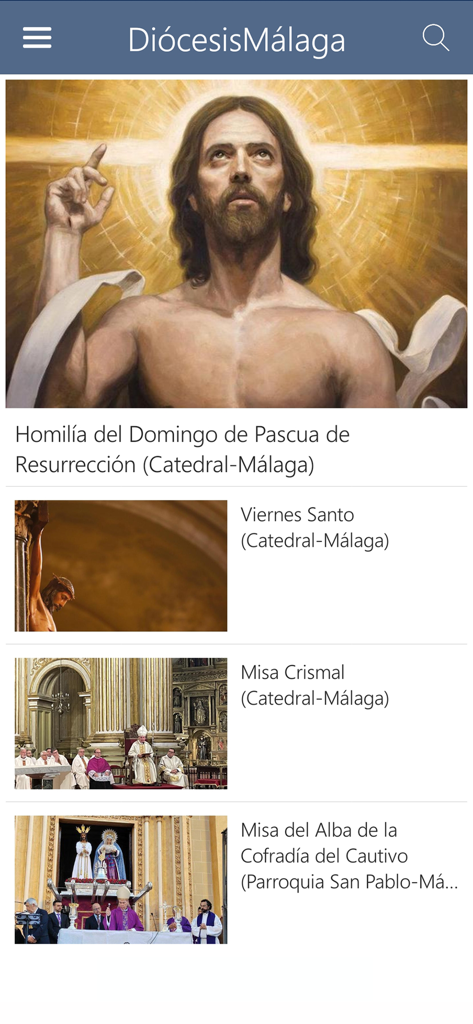 DiocesisMalaga - List of religious news and homilies in the DiocesisMalaga mobile app.