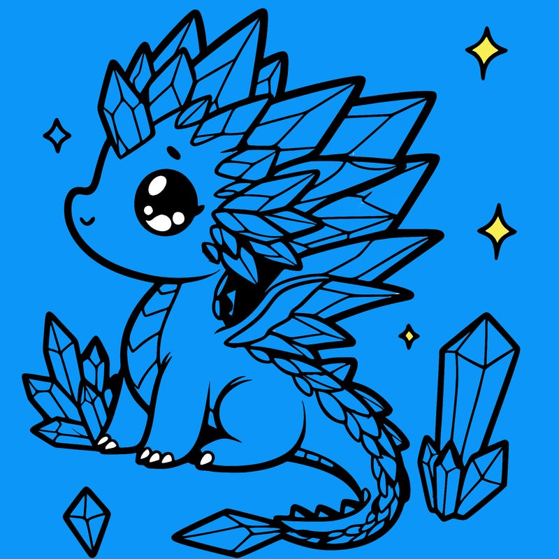 little cute crystal dragon