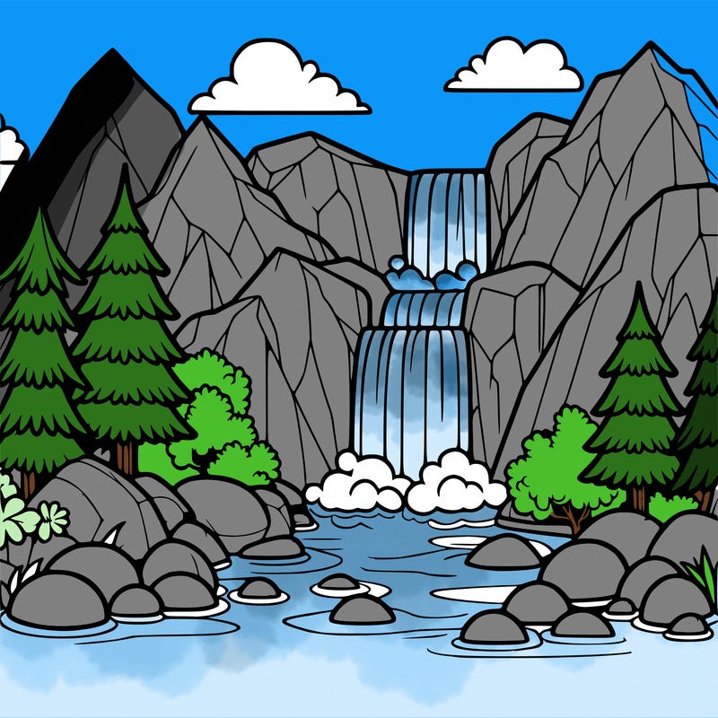 waterfall in mountain