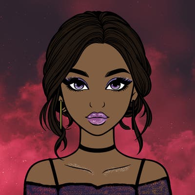 realistic girl with makeup on