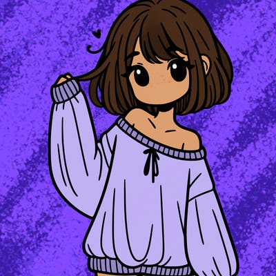 girl in baggy sweater hanging off her shoulder