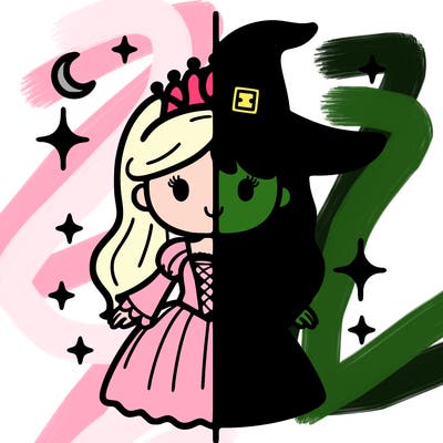 split princess and witch