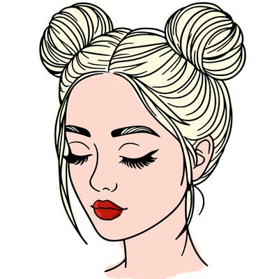 woman with hair buns