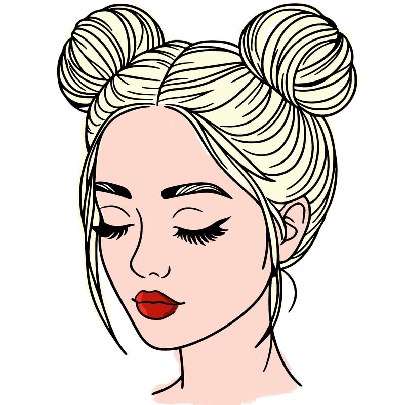 woman with hair buns