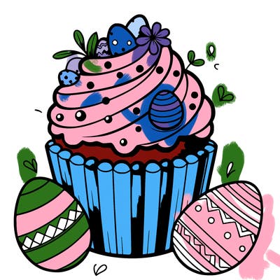 realistic easter cupcake