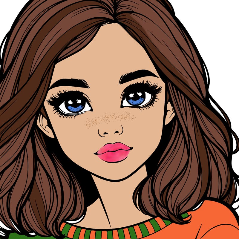 realistic girl whith cute eyes