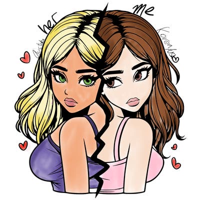 realistic girl split