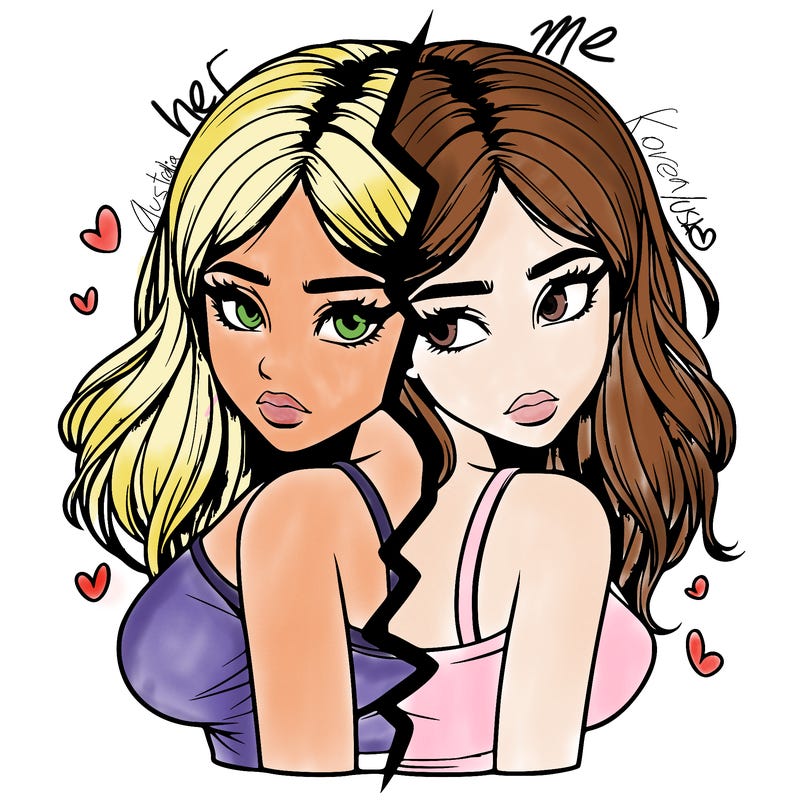 realistic girl split