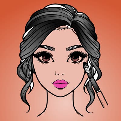 realistic person with makeup