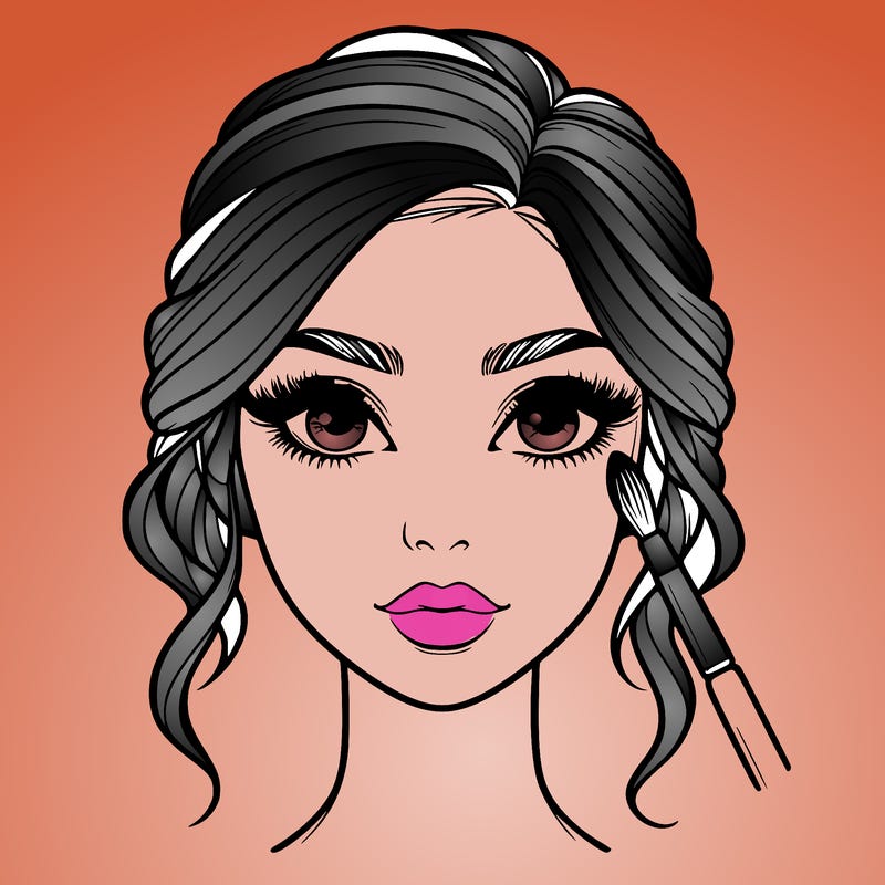 realistic person with makeup