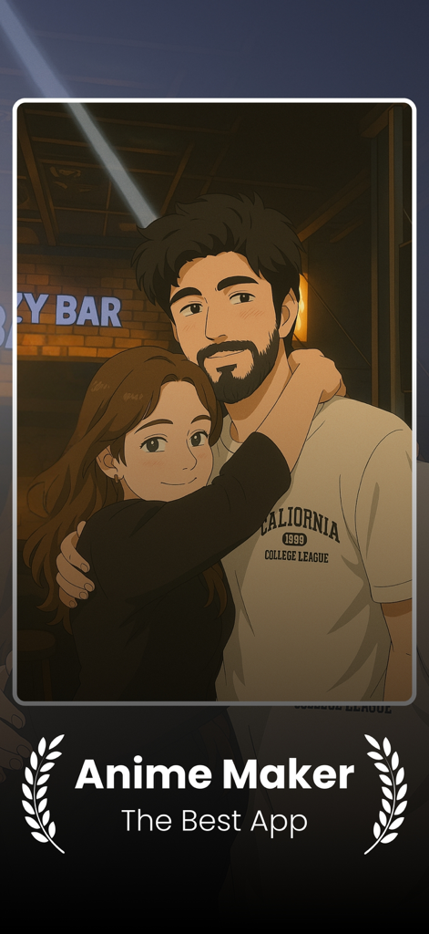 Animefy・AI Anime Art Maker - A couple hugging in a hand drawn anime art style