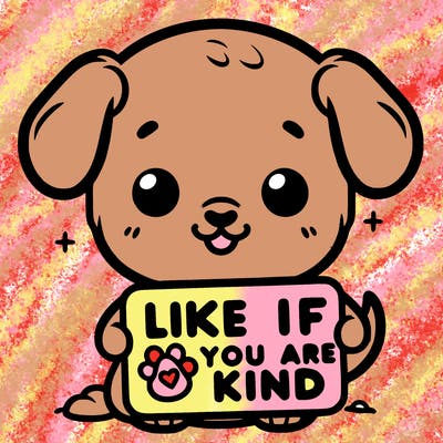 make a sign that says like if you are kind with a cute little dog