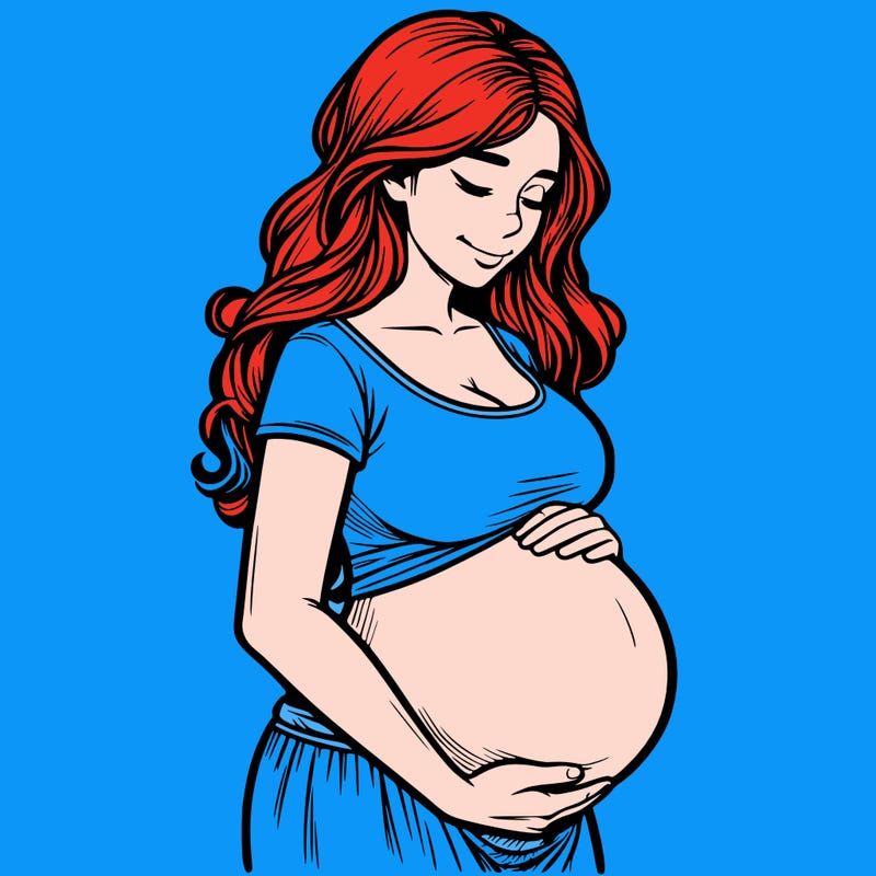 woman heavily pregnant realistic