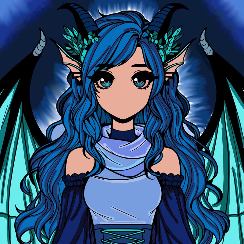 realistic girl with dragon wings horns and a tail