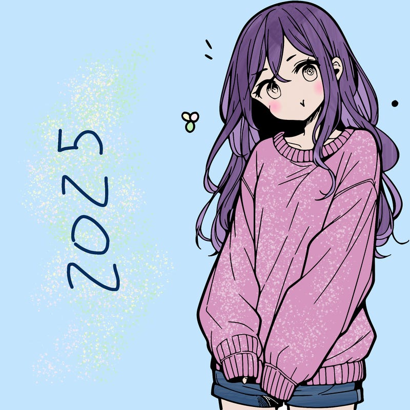 manga teen girl  in a sweater and baggy pants