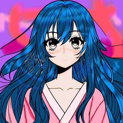 manga girl long hair