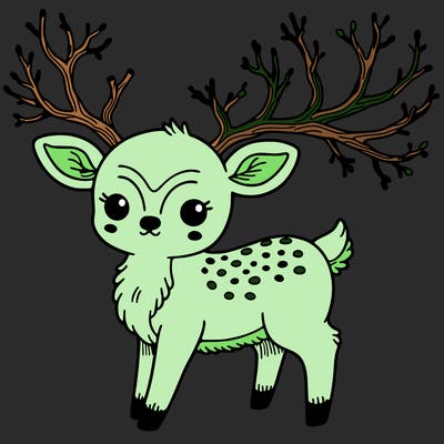 deer with branch antlers