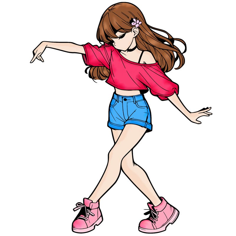 realistic girl danceing