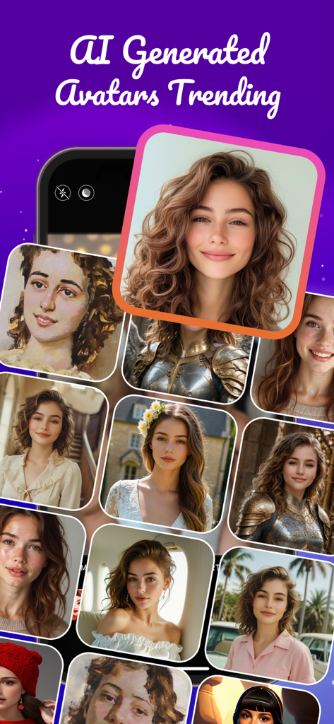 AI Anime Photo Effect - ユーザープロフィールのさまざまな芸術的スタイルを示す、AI生成アバターのコレクション。