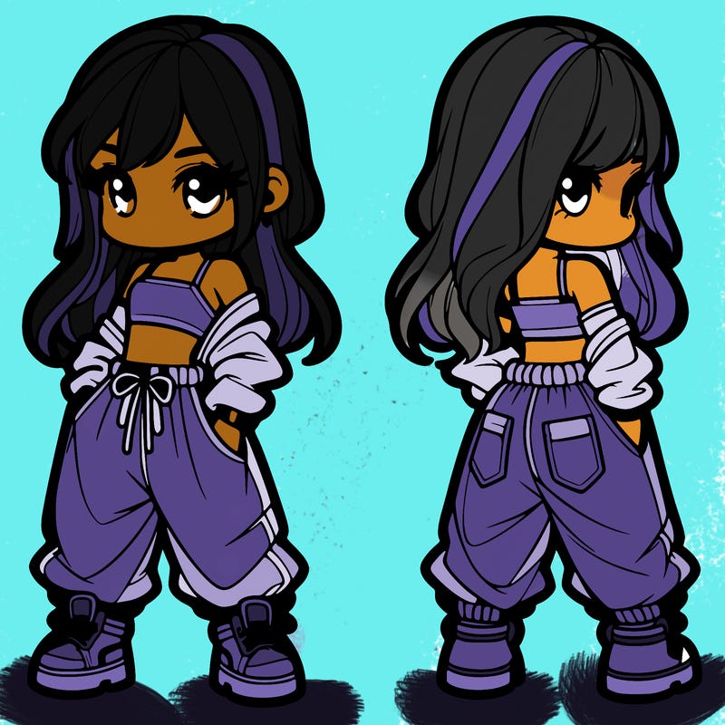 girl in crop top and baggy pants