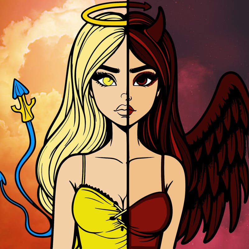 devil vs angel realistic girl