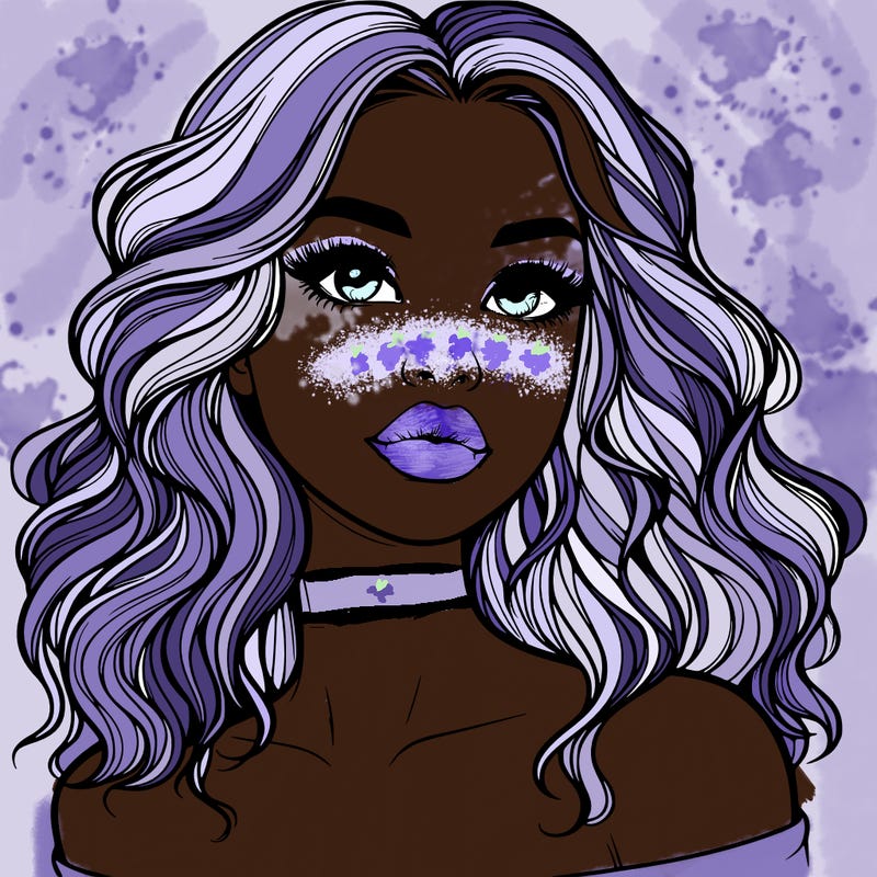 realistic girl with wavy hair and lips