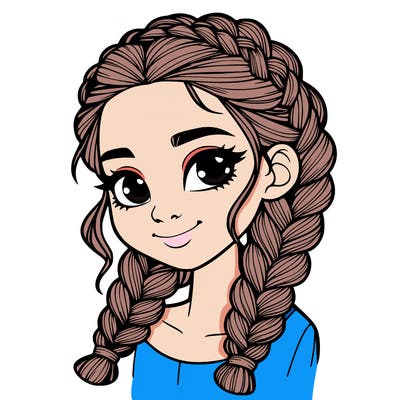 girl with braids realistic